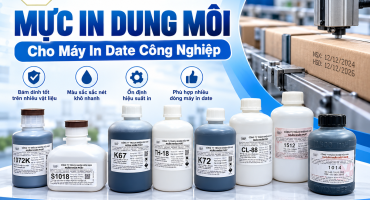 Mực In Dung Môi Cho Máy In Date Công Nghiệp – Cách Chọn Theo Vật Liệu, Độ Bám & Tốc Độ Dây Chuyền
