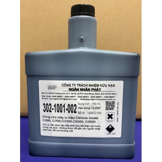 MỰC IN CITRONIX 302-1001-002 – MỰC ĐEN MEK 750ML 