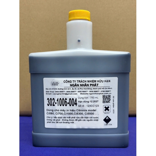 MỰC IN DUNG MÔI CITRONIX 302-1006-004 – MAKE-UP 750ML