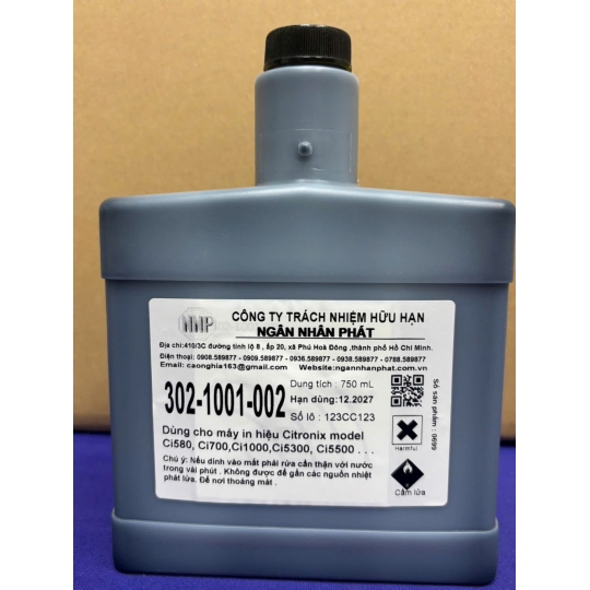MỰC IN CITRONIX 302-1001-002 – MỰC ĐEN MEK 750ML 