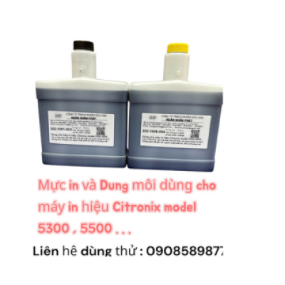 Mực in và dung môi dùng cho máy in hiệu Citronix model Ci5300 và Ci5500